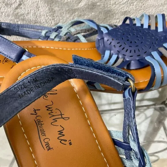 Coldwater Creek Wedge Sandals women’s size 11 Blue walk with me - Picture 9 of 12